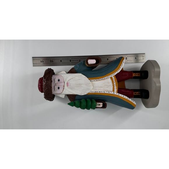 Hand-Carved Santa Figurine by Dave & Pat Justice #24 1998 Folk Art Christmas - Picture 4 of 12